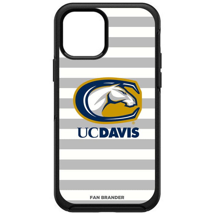 OtterBox Black Phone case with UC Davis Aggies Tide Primary Logo and Striped Design