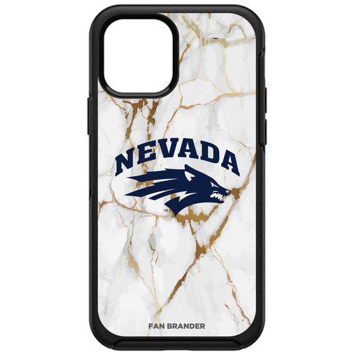 OtterBox Black Phone case with Nevada Wolf Pack Tide White Marble Background