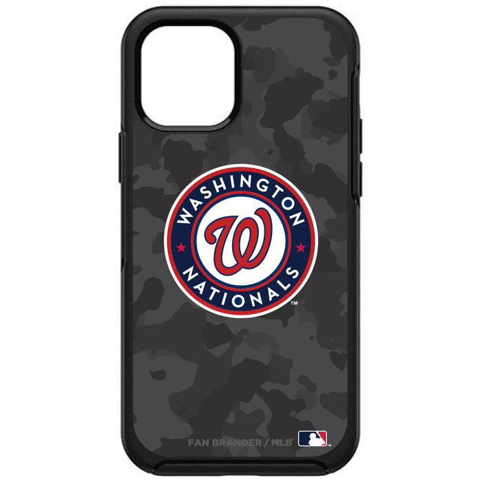 OtterBox Black Phone case with Washington Nationals Primary Logo Urban Camo background