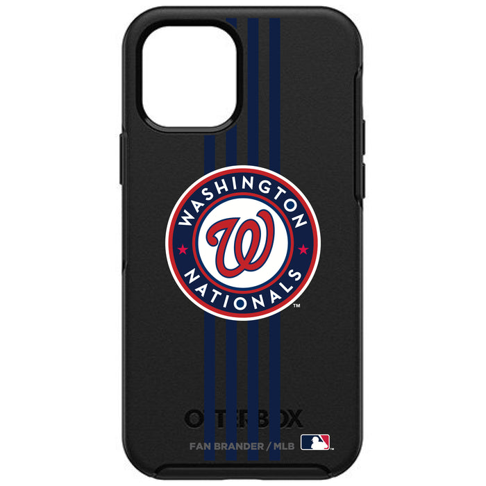 OtterBox Black Phone case with Washington Nationals Primary Logo and Vertical Stripe