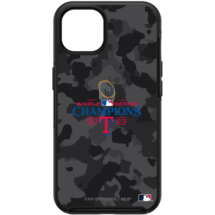 OtterBox Black Phone case with Texas Rangers 2023 MLB Champs on Urban Camo