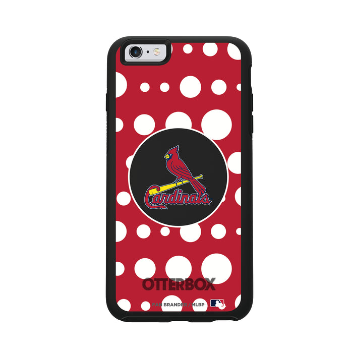 OtterBox Black Phone case with St. Louis Cardinals Polka Dot Design