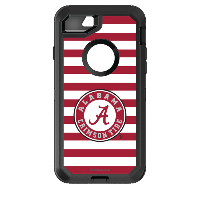 OtterBox Black Phone case with Alabama Crimson Tide Tide Primary Logo and Striped Design