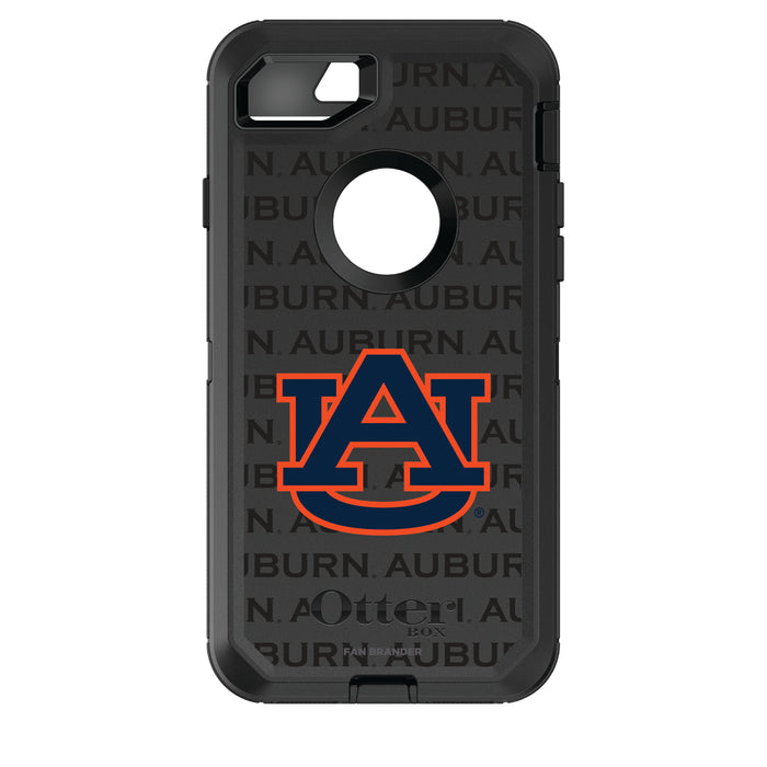 OtterBox Black Phone case with Auburn Tigers Primary Logo on Repeating Wordmark Background