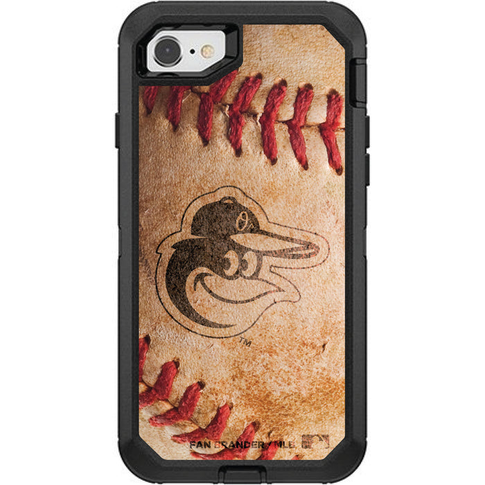 OtterBox Black Phone case with Baltimore Orioles Primary Logo and Baseball Design