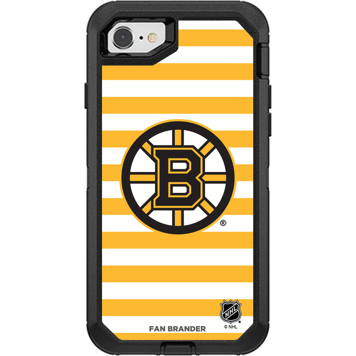 OtterBox Black Phone case with Boston Bruins Primary Logo and Striped Design