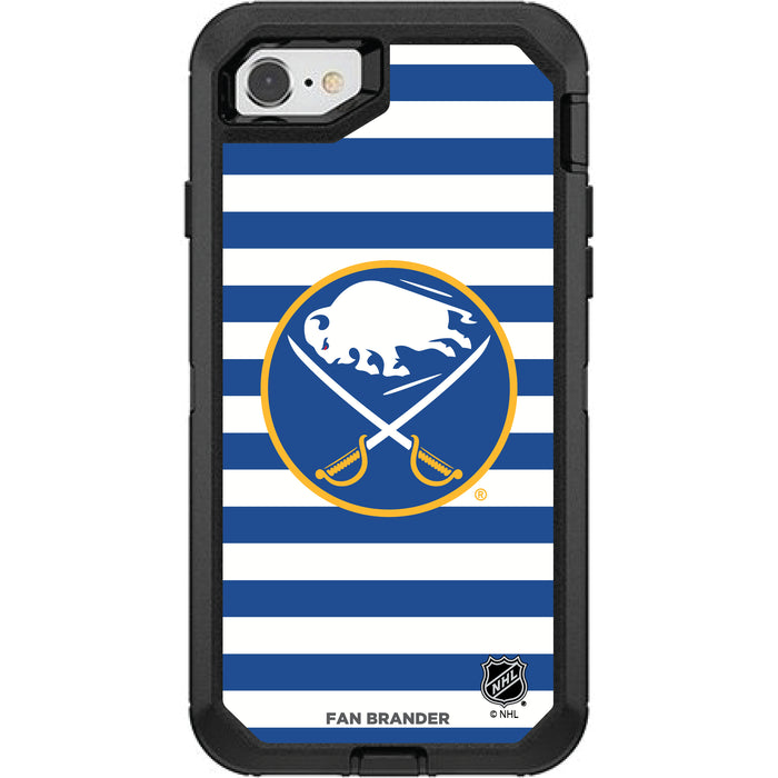 OtterBox Black Phone case with Buffalo Sabres Primary Logo and Striped Design