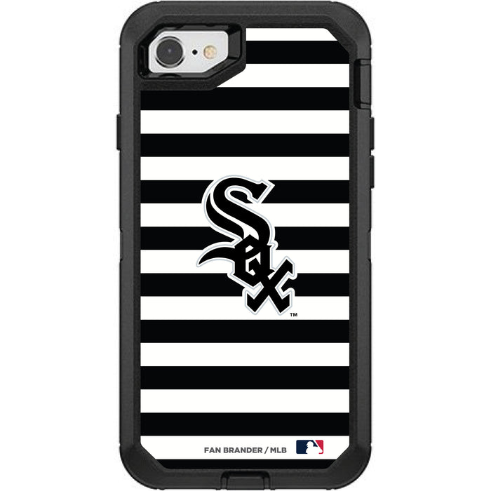 OtterBox Black Phone case with Chicago White Sox Primary Logo and Striped Design
