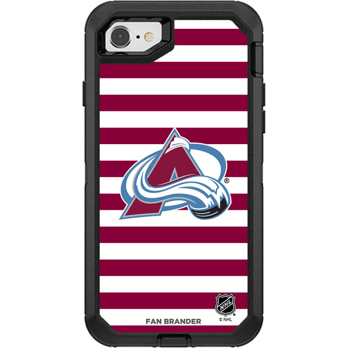 OtterBox Black Phone case with Colorado Avalanche Primary Logo and Striped Design