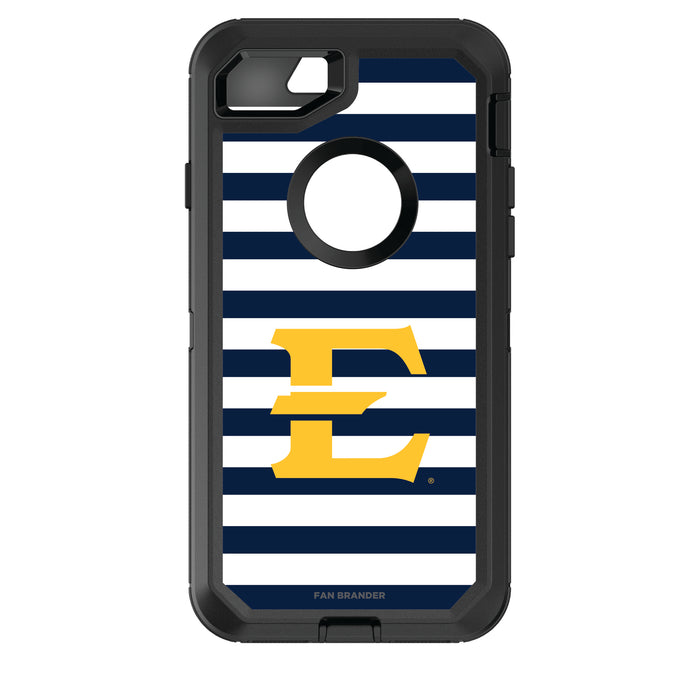 OtterBox Black Phone case with Eastern Tennessee State Buccaneers Tide Primary Logo and Striped Design