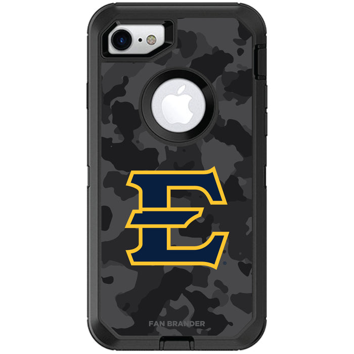 OtterBox Black Phone case with Eastern Tennessee State Buccaneers Urban Camo Background