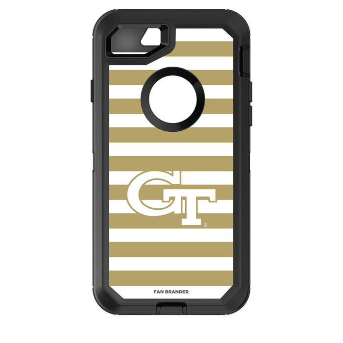 OtterBox Black Phone case with Georgia Tech Yellow Jackets Tide Primary Logo and Striped Design