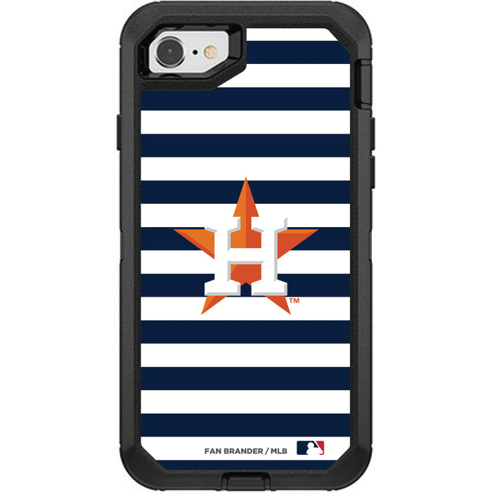 OtterBox Black Phone case with Houston Astros Primary Logo and Striped Design