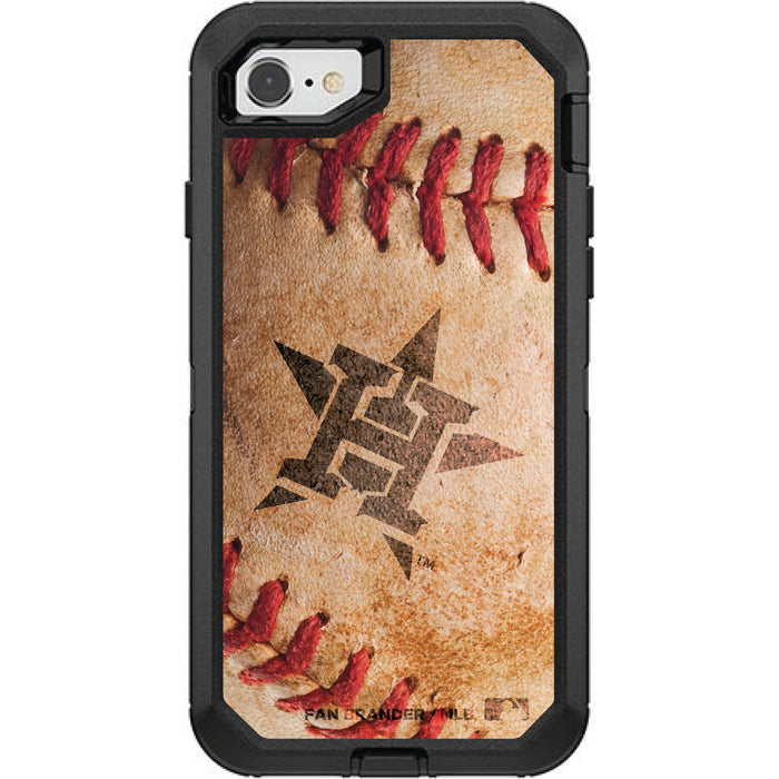 OtterBox Black Phone case with Houston Astros Primary Logo and Baseball Design