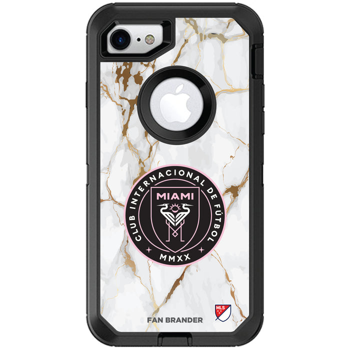 OtterBox Black Phone case with Inter Miami CF White Marble Design
