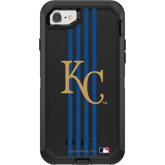 OtterBox Black Phone case with Kansas City Royals Primary Logo and Vertical Stripe