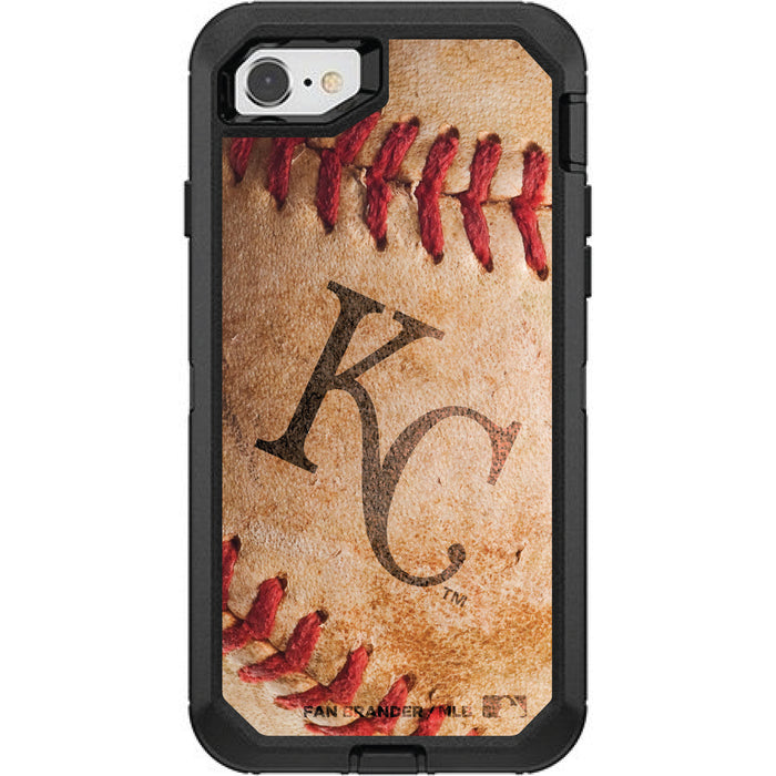 OtterBox Black Phone case with Kansas City Royals Primary Logo and Baseball Design