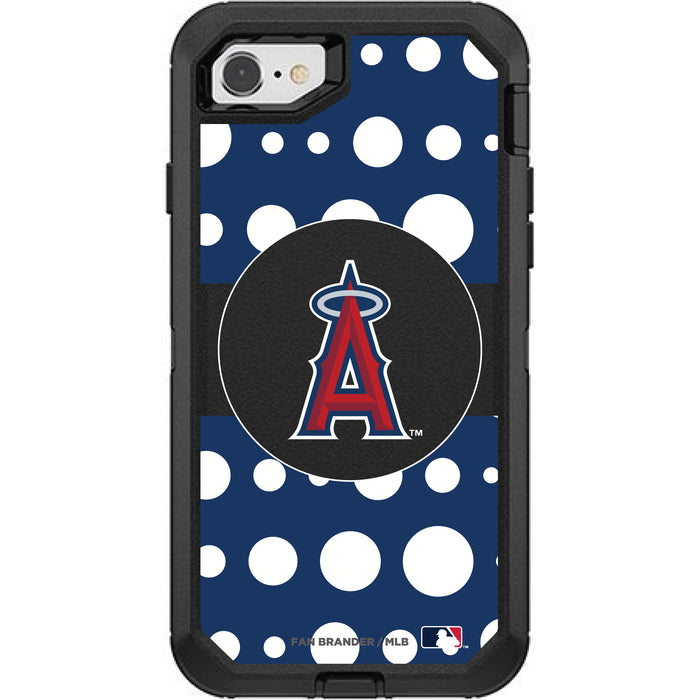 OtterBox Black Phone case with Los Angeles Angels Primary Logo and Polka Dots Design