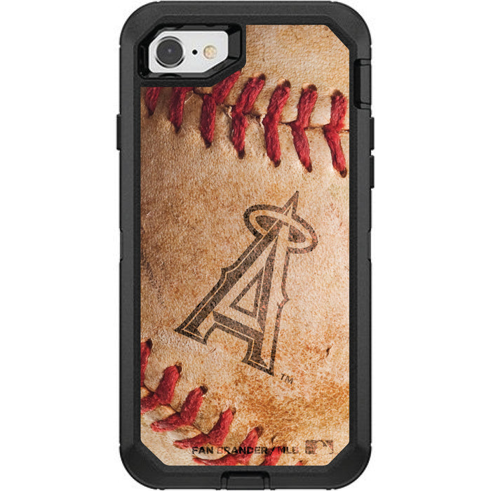 OtterBox Black Phone case with Los Angeles Angels Primary Logo and Baseball Design