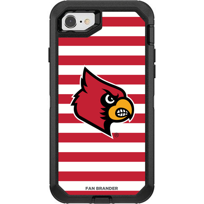 OtterBox Black Phone case with Louisville Cardinals Tide Primary Logo and Striped Design