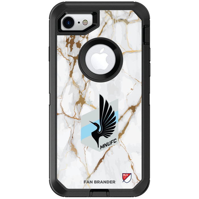 OtterBox Black Phone case with Minnesota United FC White Marble Design