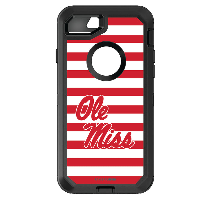 OtterBox Black Phone case with Mississippi Ole Miss Tide Primary Logo and Striped Design