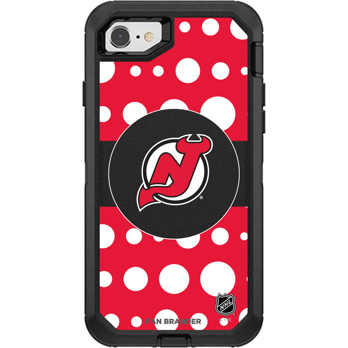 OtterBox Black Phone case with New Jersey Devils White Marble design