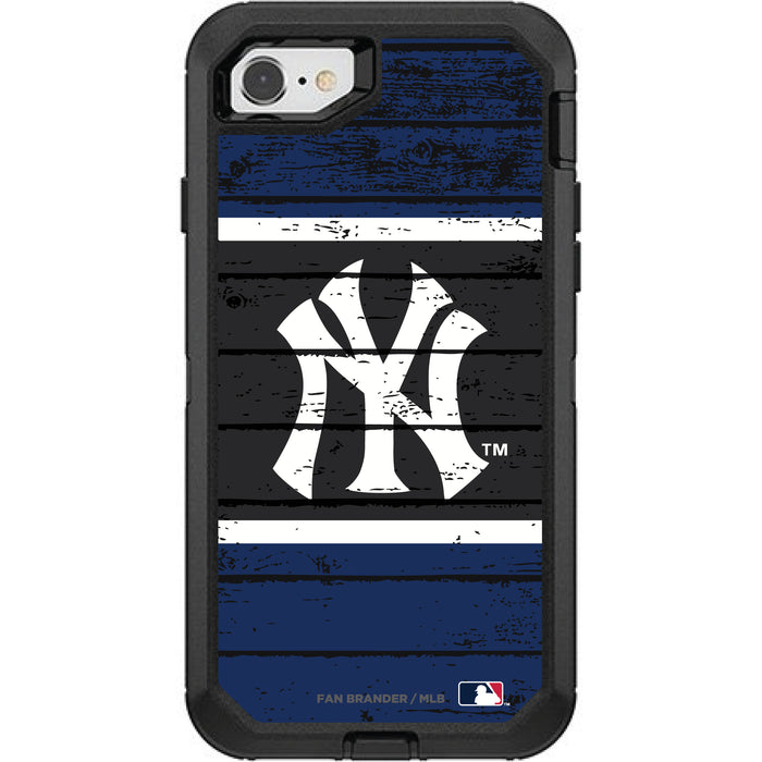 OtterBox Black Phone case with New York Yankees Primary Logo on Wood Design