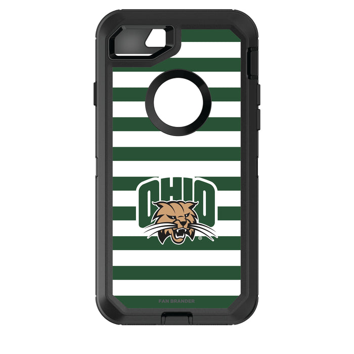 OtterBox Black Phone case with Ohio University Bobcats Tide Primary Logo and Striped Design