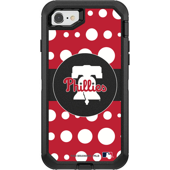 OtterBox Black Phone case with Philadelphia Phillies Primary Logo and Polka Dots Design