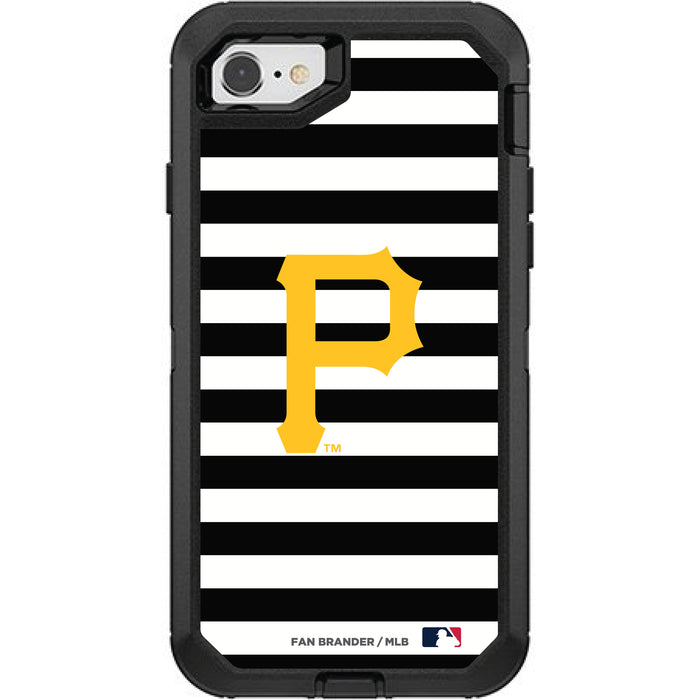 OtterBox Black Phone case with Pittsburgh Pirates Primary Logo and Striped Design