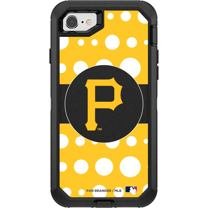 OtterBox Black Phone case with Pittsburgh Pirates Primary Logo and Polka Dots Design