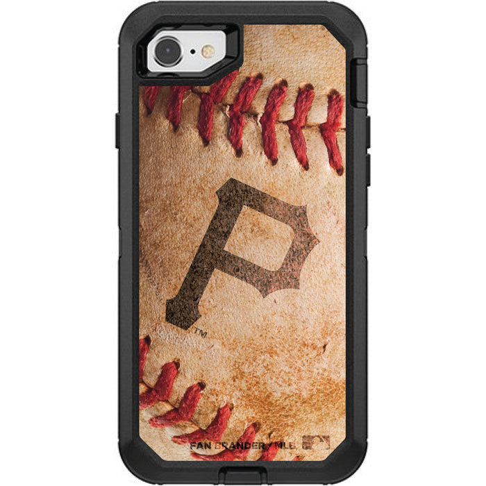 OtterBox Black Phone case with Pittsburgh Pirates Primary Logo and Baseball Design