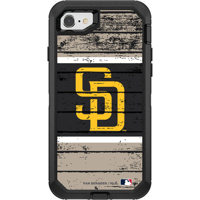 OtterBox Black Phone case with San Diego Padres Primary Logo on Wood Design