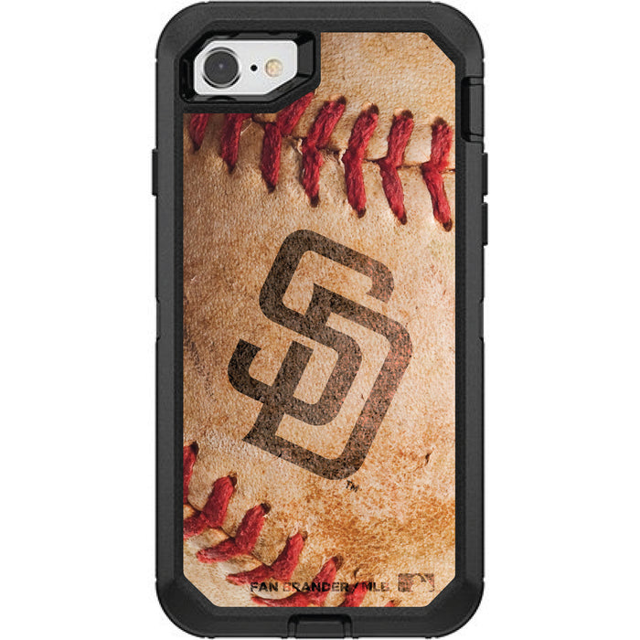 OtterBox Black Phone case with San Diego Padres Primary Logo and Baseball Design