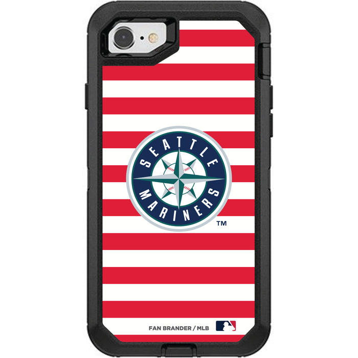 OtterBox Black Phone case with Seattle Mariners Primary Logo and Striped Design
