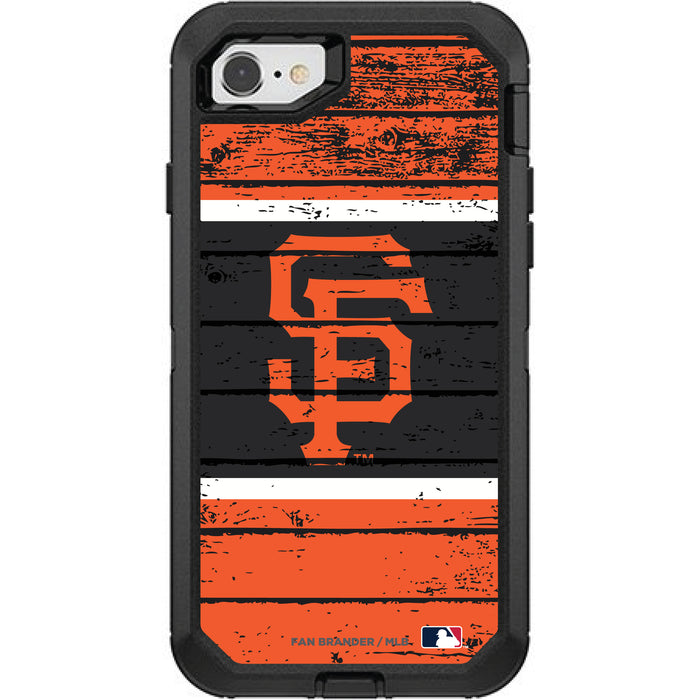 OtterBox Black Phone case with San Francisco Giants Primary Logo on Wood Design
