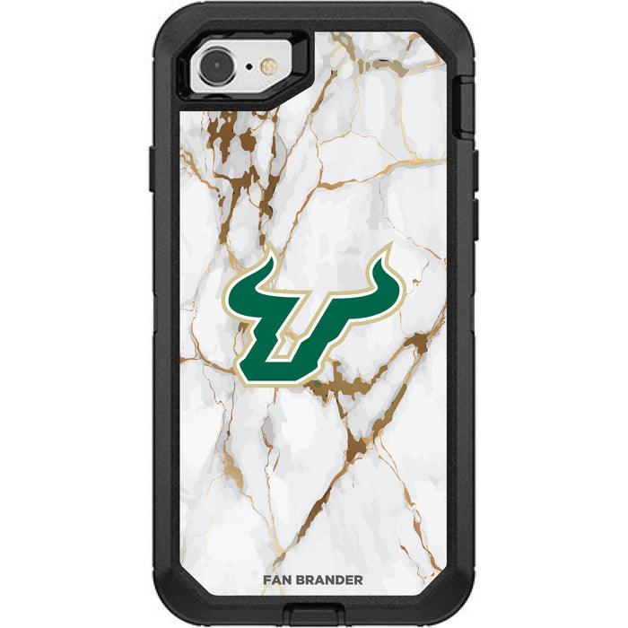 OtterBox Black Phone case with South Florida Bulls White Marble Design