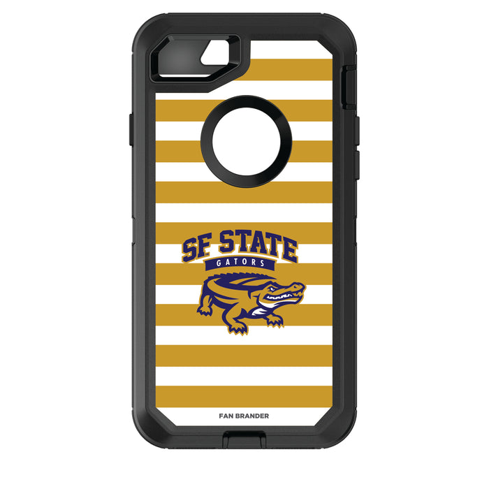 OtterBox Black Phone case with San Francisco State U Gators Tide Primary Logo and Striped Design