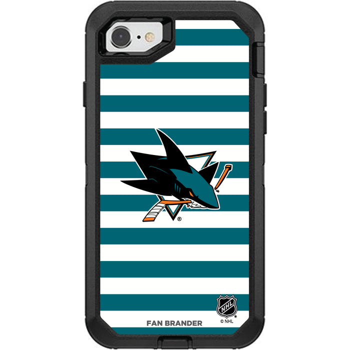 OtterBox Black Phone case with San Jose Sharks Primary Logo and Striped Design