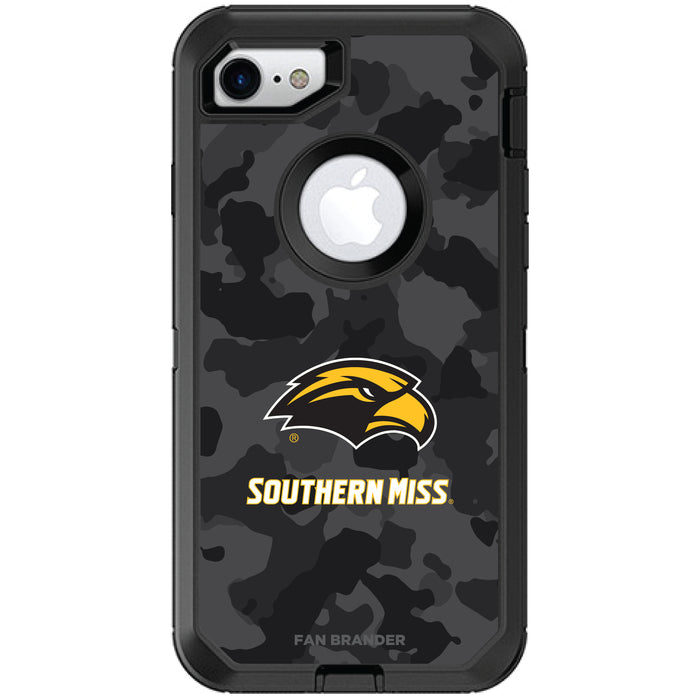 OtterBox Black Phone case with Southern Mississippi Golden Eagles Urban Camo Background