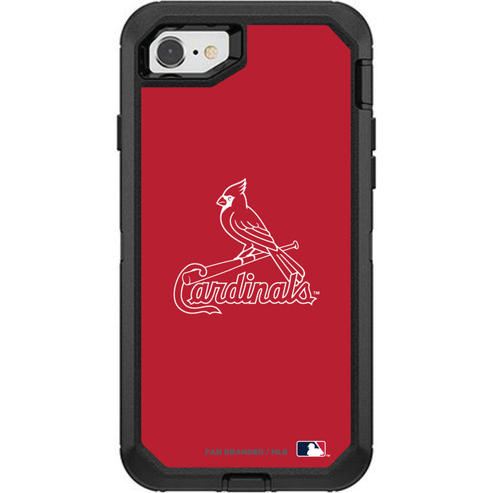 OtterBox Black Phone case with St. Louis Cardinals Primary Logo and Team Background