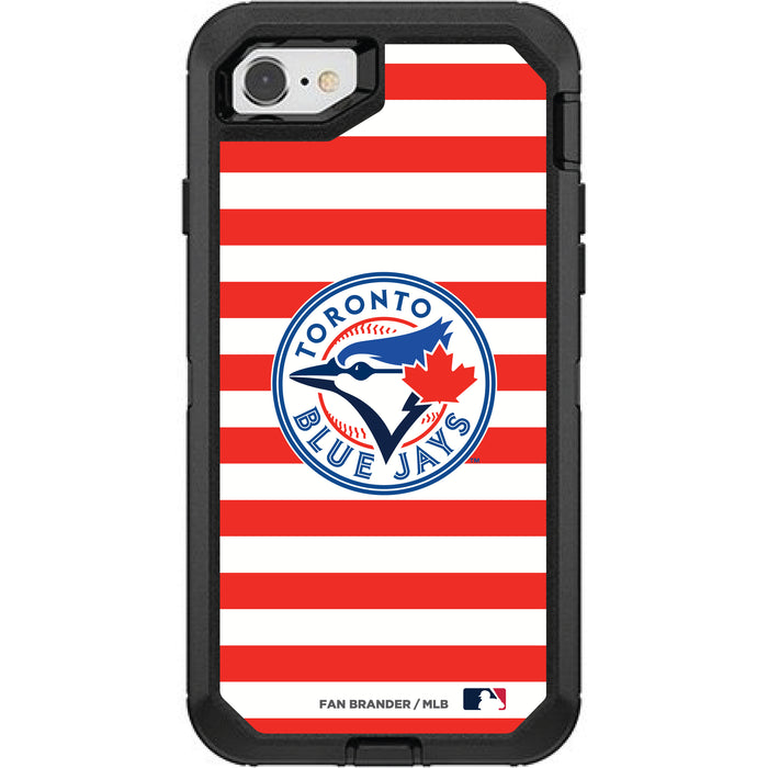 OtterBox Black Phone case with Toronto Blue Jays Primary Logo and Striped Design
