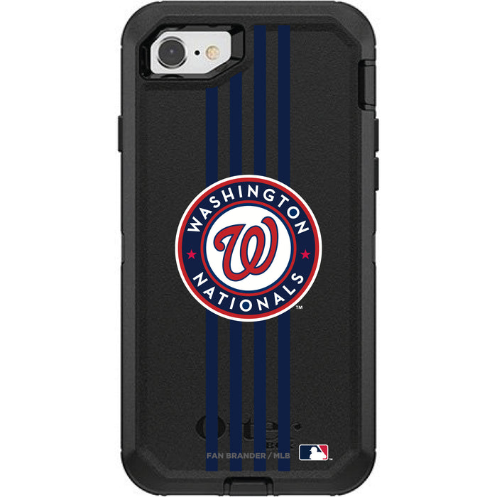 OtterBox Black Phone case with Washington Nationals Primary Logo and Vertical Stripe