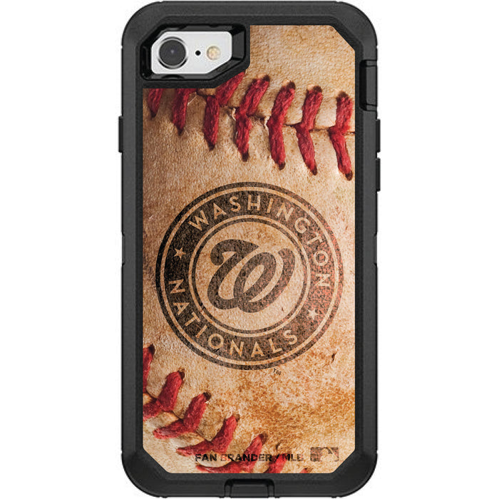 OtterBox Black Phone case with Washington Nationals Primary Logo and Baseball Design