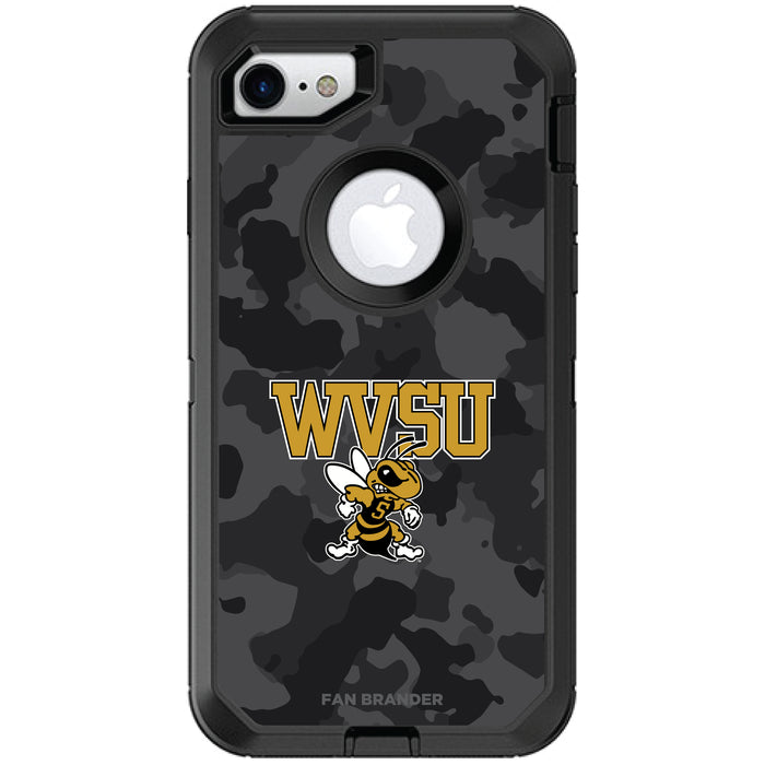 OtterBox Black Phone case with West Virginia State Univ Yellow Jackets Urban Camo Background