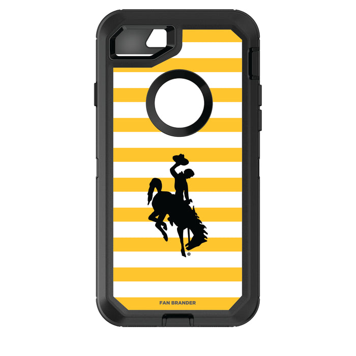 OtterBox Black Phone case with Wyoming Cowboys Tide Primary Logo and Striped Design