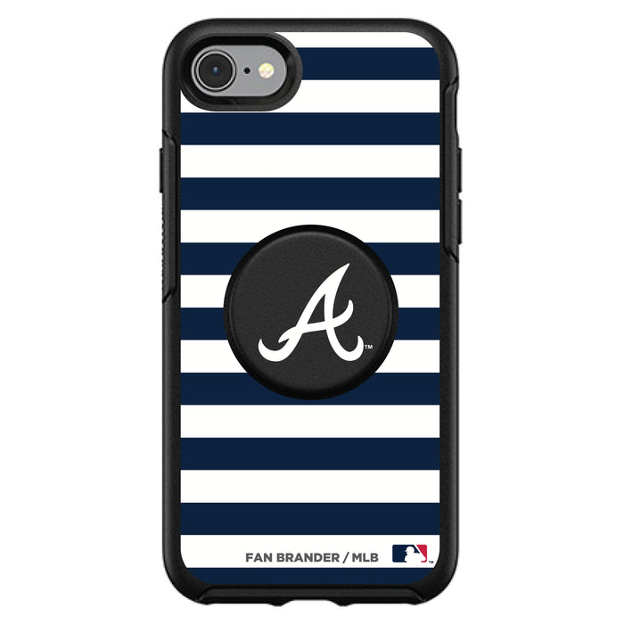 OtterBox Otter + Pop symmetry Phone case with Atlanta Braves Primary Logo and Striped Design