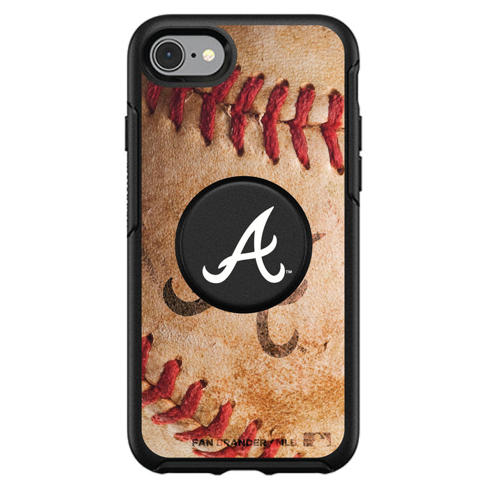 OtterBox Otter + Pop symmetry Phone case with Atlanta Braves Primary Logo with Baseball Design