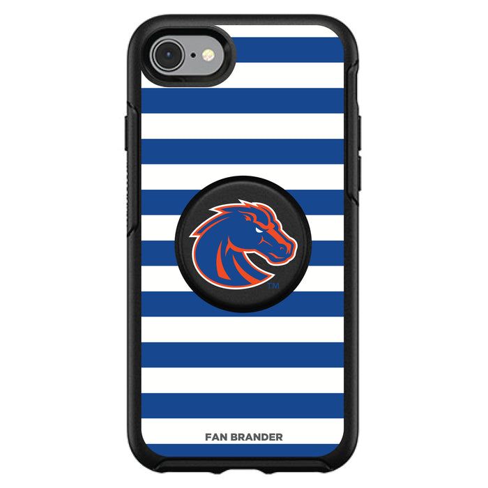 OtterBox Otter + Pop symmetry Phone case with Boise State Broncos Primary Logo and Striped Design